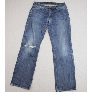 Lucky Brand Jeans Mens 34x32 Blue 361 Vintage Straight Distressed Denim